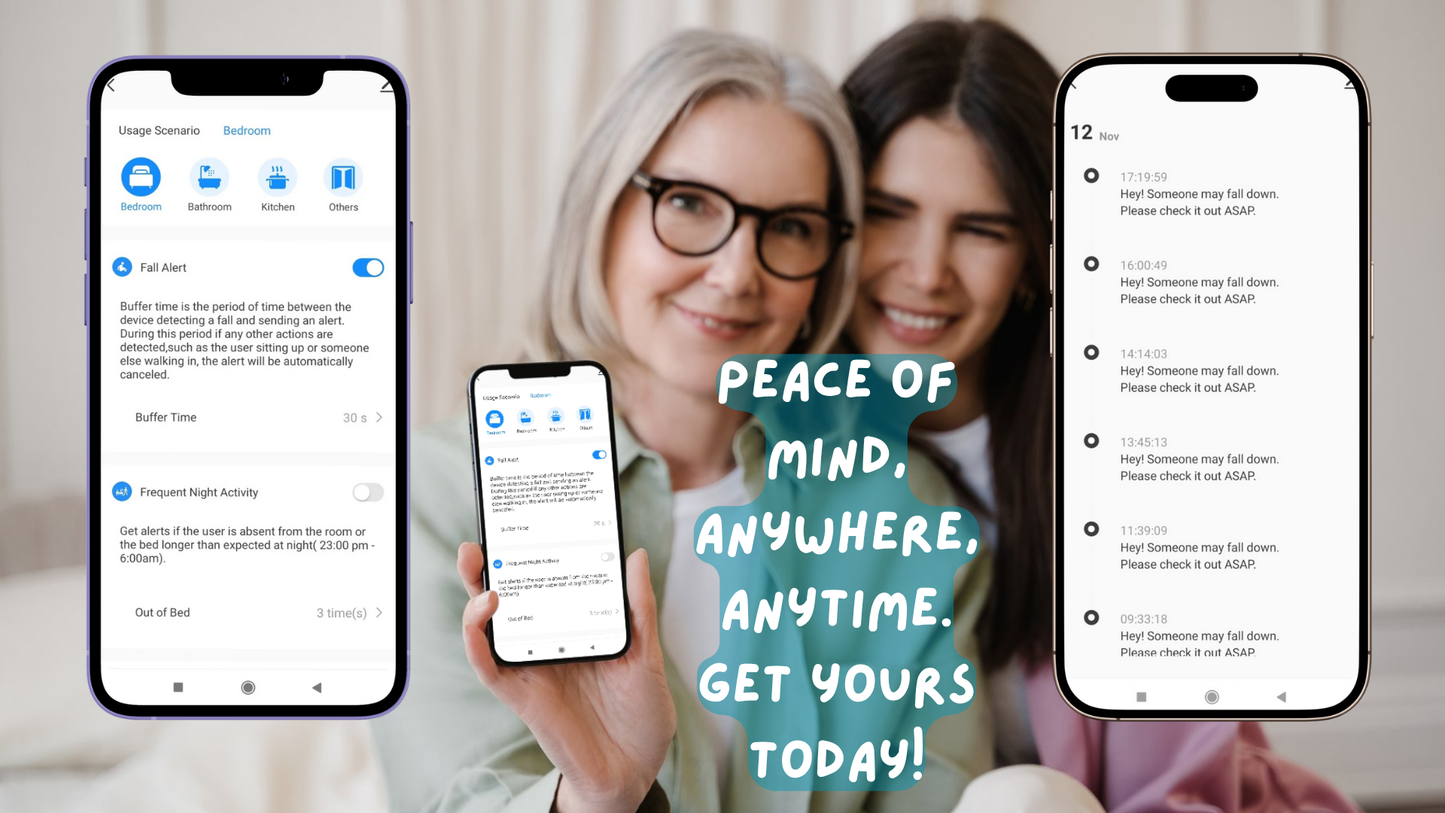 SOS Sensor - Automatic Fall Detection Sensor (button-free and wearable-free design)